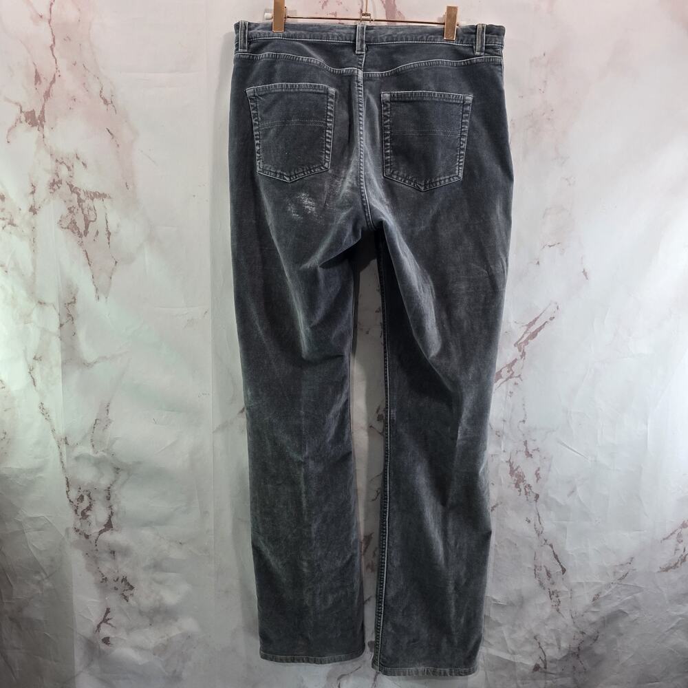 LL Bean Pants Womens 8 X 31 Gray Velvet Corduroy High Rise Skinny Cord Stretch